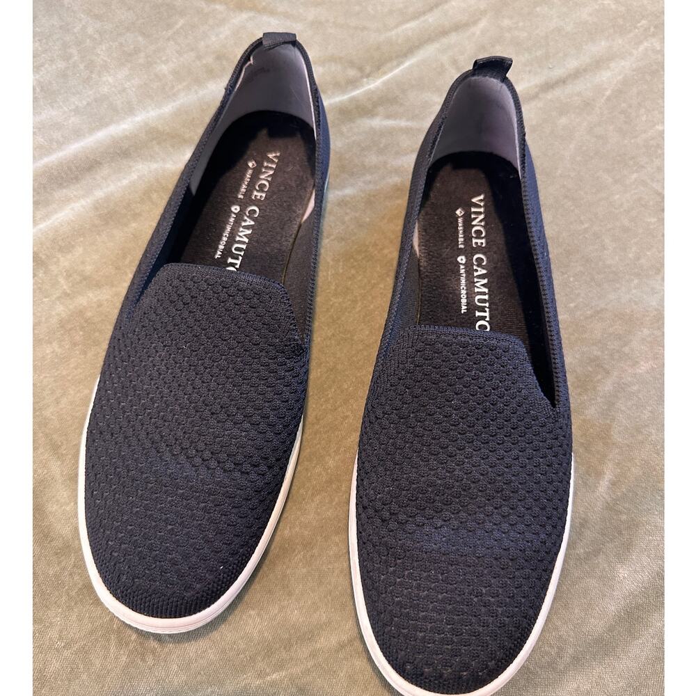 Vince Camuto Washable Black Slide-On Sneakers 8.5 Womens